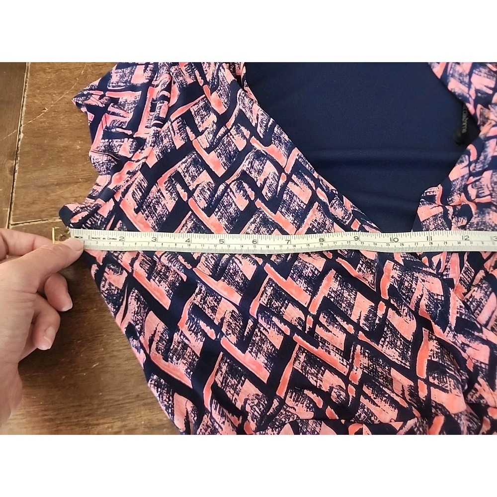 Liz Claiborne Neck Faux Wrap Dress Tie Belt Stretch Office Modest Corporate Lot - Picture 15 of 16